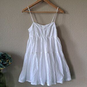 American Eagle White Sleeveless Tiered Babydoll Mini Dress Size XS